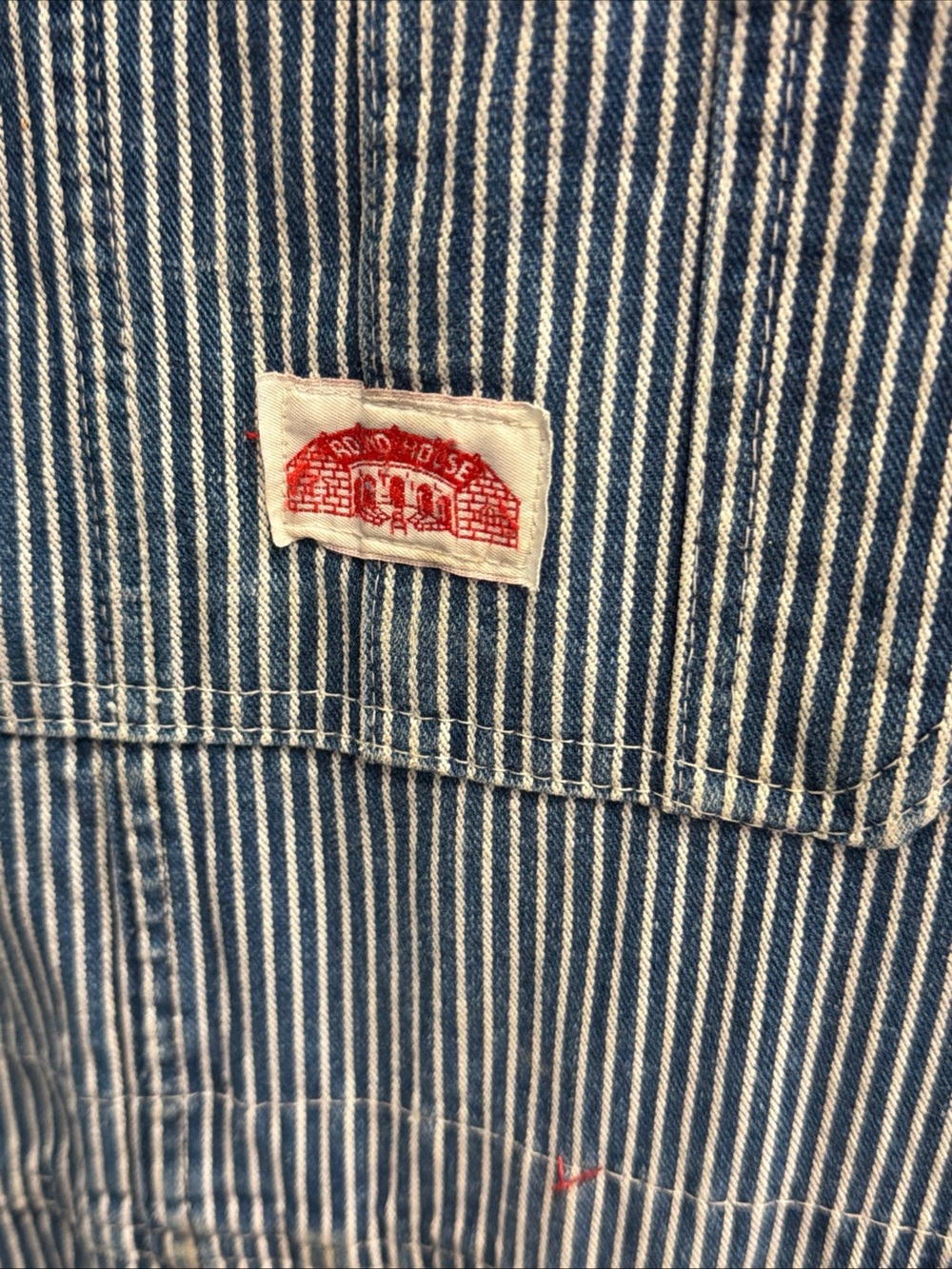 Vintage Round House Hickory Stripe Work Overalls Size… - Gem